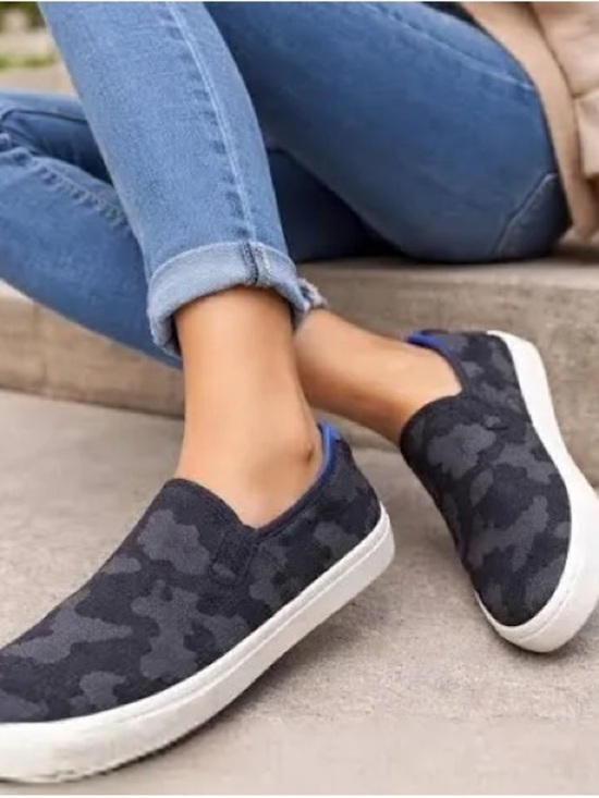 Rothy's Shoes - Rothy's Women's Charcoal Camo Slip-On Sneakers